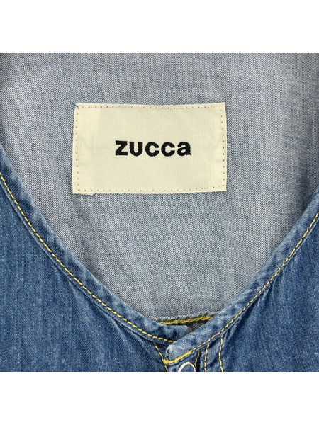 ZUCCa キュプラコットンデニムワンピース/ブルー