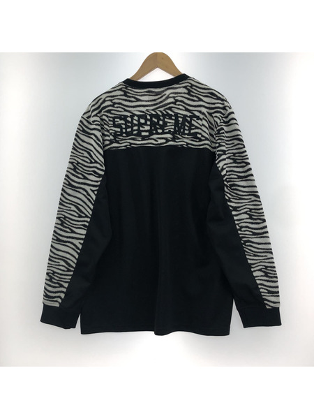 Supreme Zebra L/S Top (L) 黒/白