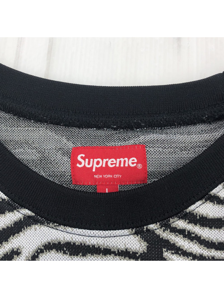 Supreme Zebra L/S Top (L) 黒/白