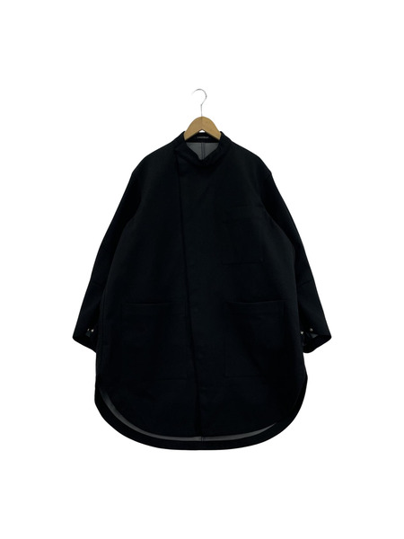 ALMOSTBLACK NO COLLAR COAT シェルコート 2 ブラック