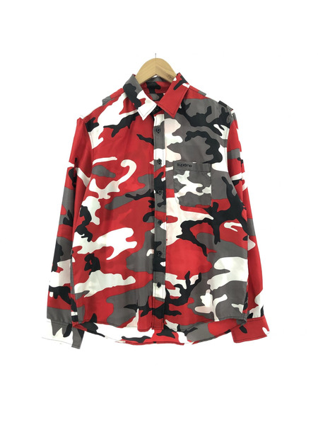 Supreme 19SS Silk Camo Shirt RED S[値下]