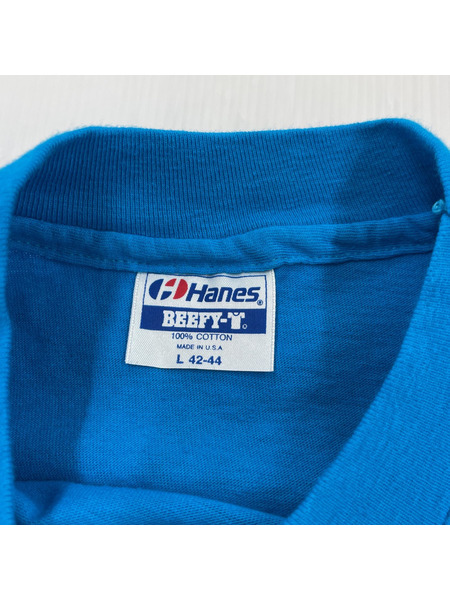 HANES USA製 S/S TEE L 青