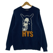 HYSTERIC GLAMOUR SPEAK NO EVIL編込セーター S ネイビー