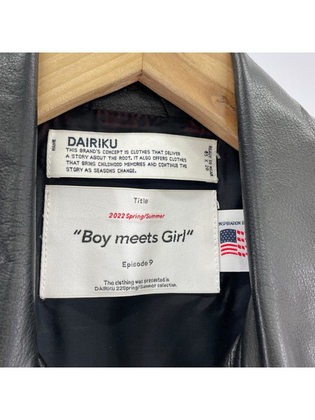 DAIRIKU ジレ・ベスト Hand Painted Double Leather Vest (M) 黒