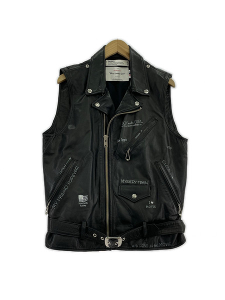 DAIRIKU ジレ・ベスト Hand Painted Double Leather Vest (M) 黒