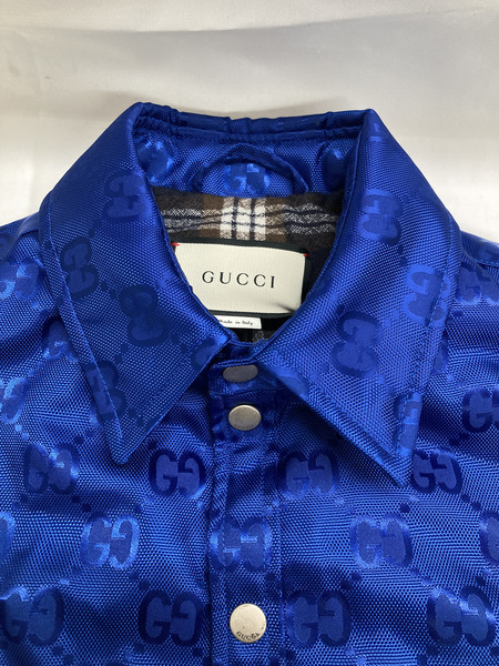 GUCCI GG柄 ナイロンベスト 42 BLU 631890