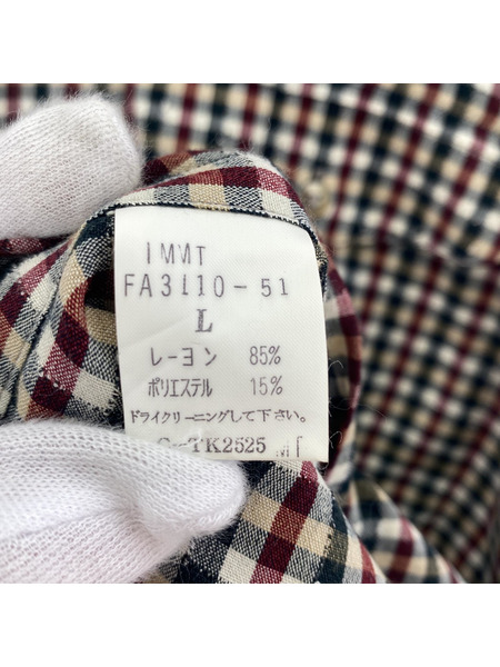 80~90s MIYAKE DESIGN STUDIO 片ポケ ペイントチェックシャツ L