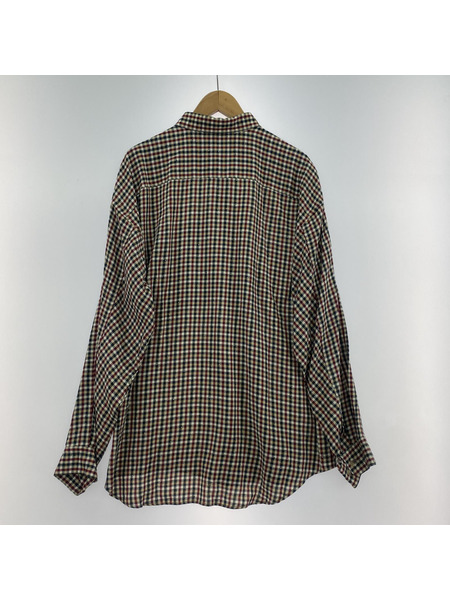 80~90s MIYAKE DESIGN STUDIO 片ポケ ペイントチェックシャツ L