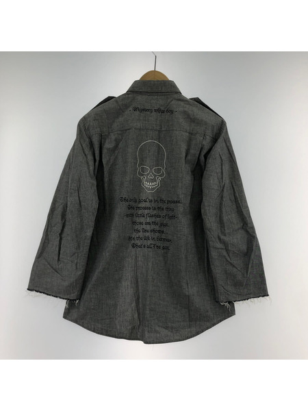 NUMBER (N)INE 長袖シャツ 01SS Jeff Buckley スカルシャツ(2) グレー