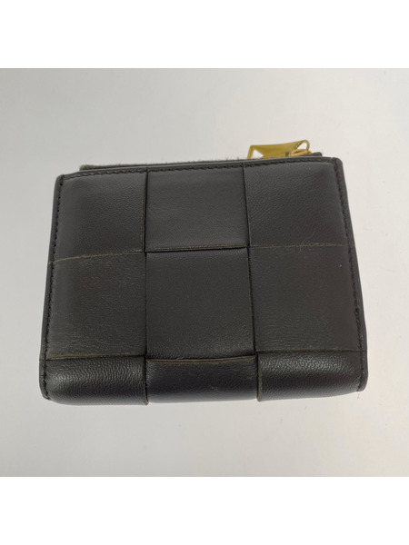 コンパクトウォレット Bottega Veneta スモールイントレチャート 二ツ折リ財布 ブラウン