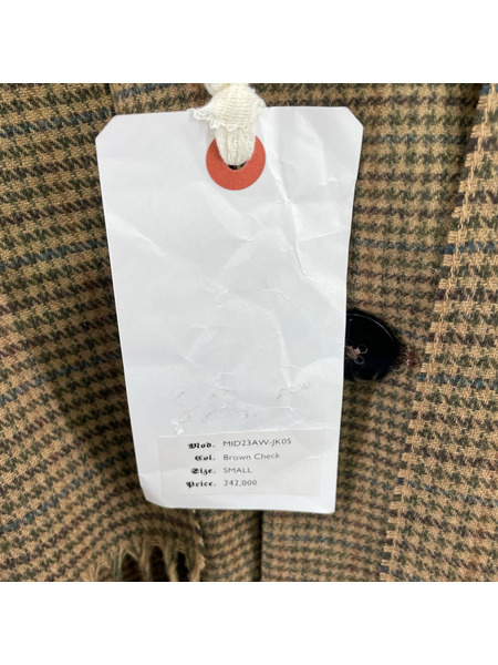 midorikawa ジャケット 23AW BROWN CHECK DOCKING JACKET (S)