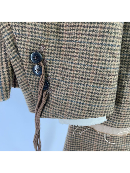 midorikawa ジャケット 23AW BROWN CHECK DOCKING JACKET (S)