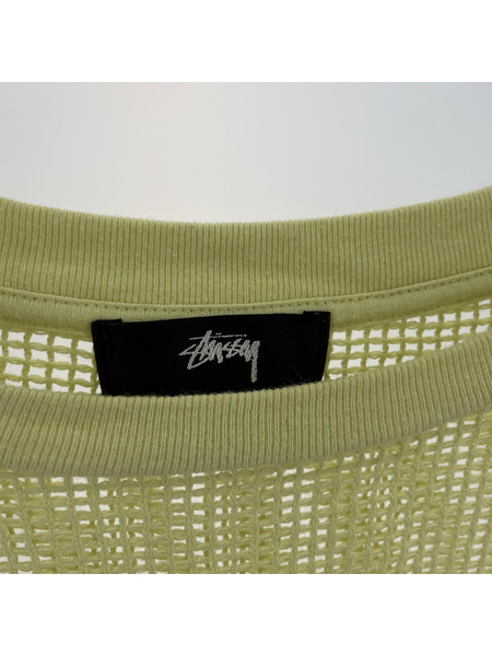 STUSSY COTTON MESH SS CREW S/SメッシュTee（XL）YEL