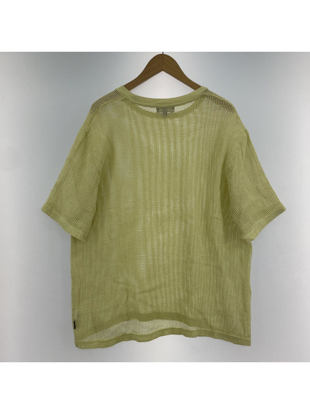 STUSSY COTTON MESH SS CREW S/SメッシュTee（XL）YEL