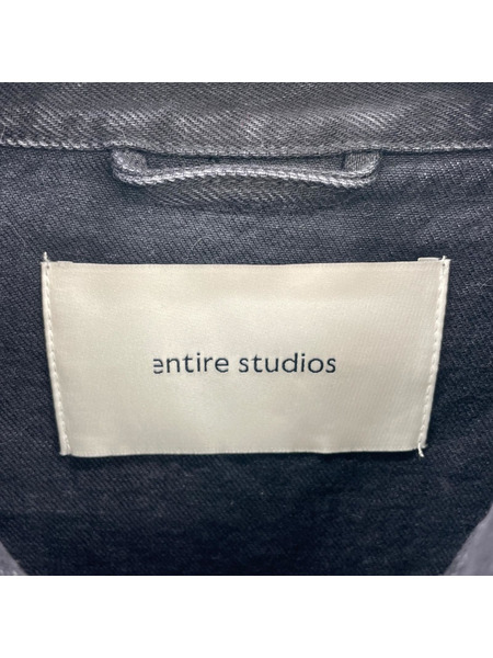 entire studios HERCULEAN SHIRT ブラックデニムシャツ XS