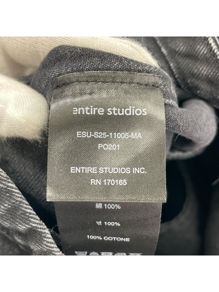 entire studios HERCULEAN SHIRT ブラックデニムシャツ XS