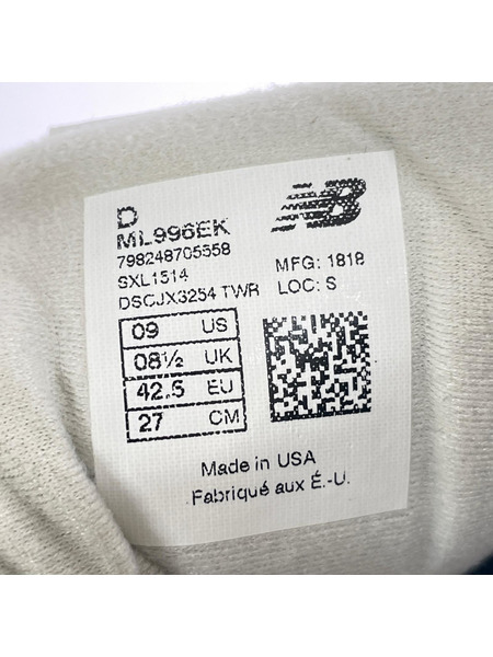 NEW BALANCE スニーカー ML996EK 27㎝