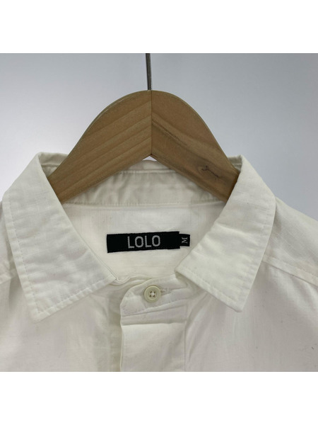 LOLO 半袖シャツ リップストップ 白 (M)