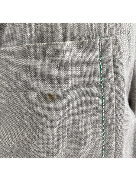 ISSEY MIYAKE 90s ステッチデザイン リネンテーラードジャケット カーキ