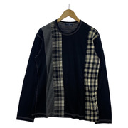 BLACK COMME des GARCONS HOMME LS異素材ドッキングニット 黒