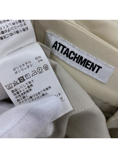 ATTACHMENT PE STRETCH DOUBLE CLOTH TWO PLEATS TAPERED BEG[値下]