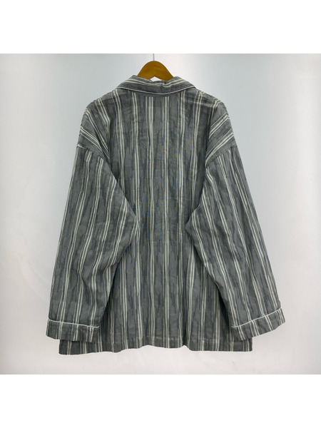 長袖シャツ IS-NESS  PAJAMA SHIRT ストライプグレー M