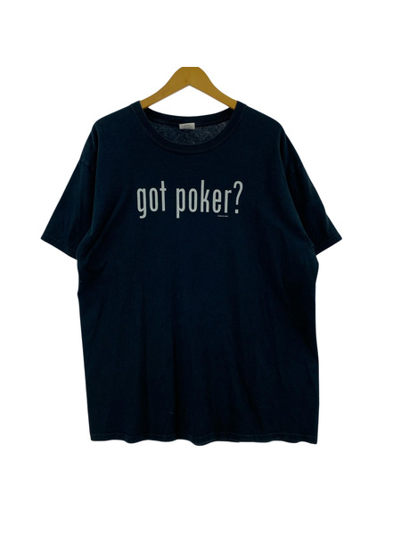 00s got poker? パロディTee 紺 GILDAN