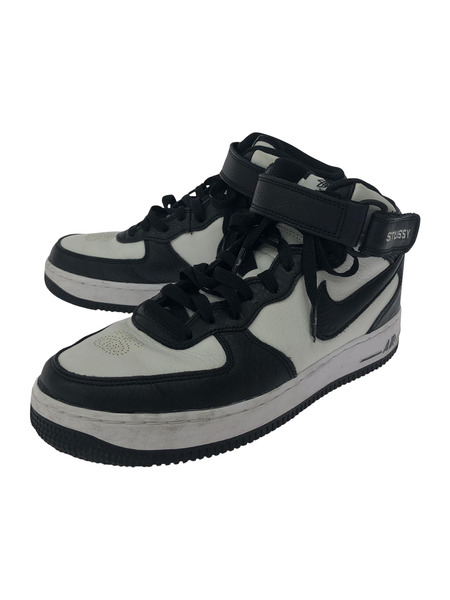 NIKE×STUSSY Air Force 1 Mid Black and Light Bone 26.0