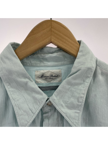 長袖シャツ Marvine Pontiak Shirt Makers LSシャツ ブルー