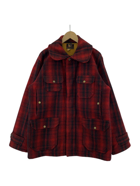 WOOLRICH 50s チェックマッキーノジャケット 赤黒 (42)