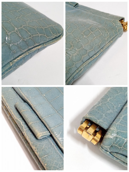 MiuMiu/クロコ型押し/ポーチ/クラッチバッグ 型押しポーチ