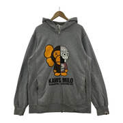 A BATHING APE×KAWS MILO ジップパーカー XXL グレー
