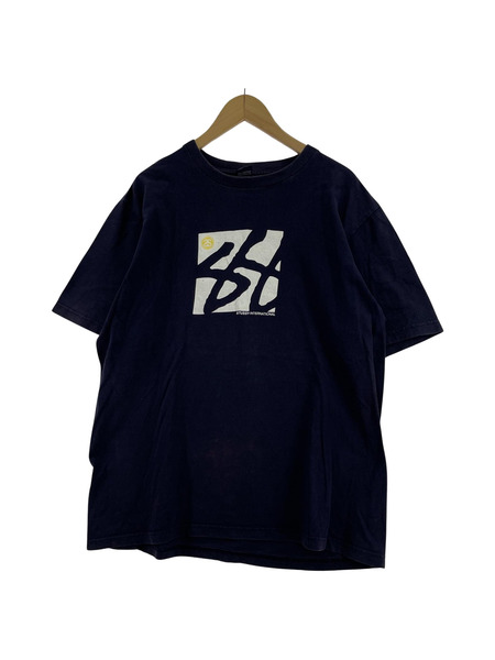 STUSSY 紺タグ プリントTシャツ 紺 XL アメリカ製