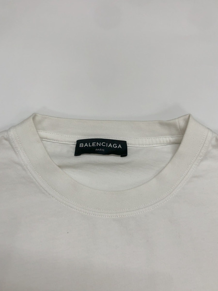 Balenciaga/17AW胸ロゴプリント/SSカットソー/WHT