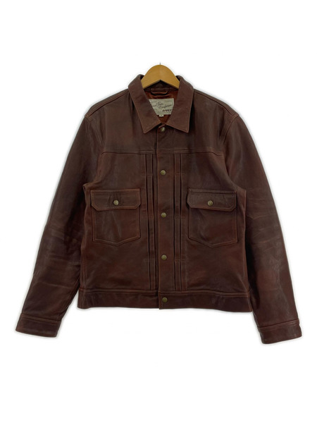 AVIREX レザージャケット OLD TIMES LEATHER WORK JACKET (XL) 茶