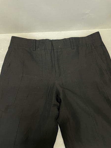 HERMES ウールリネン テーパードスラックス 40 ブラック[値下]