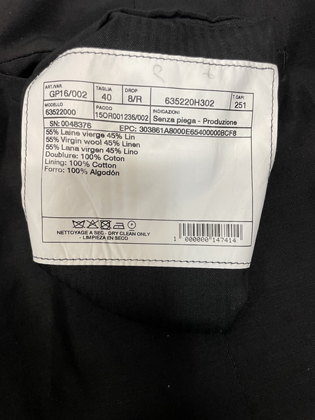 HERMES ウールリネン テーパードスラックス 40 ブラック[値下]