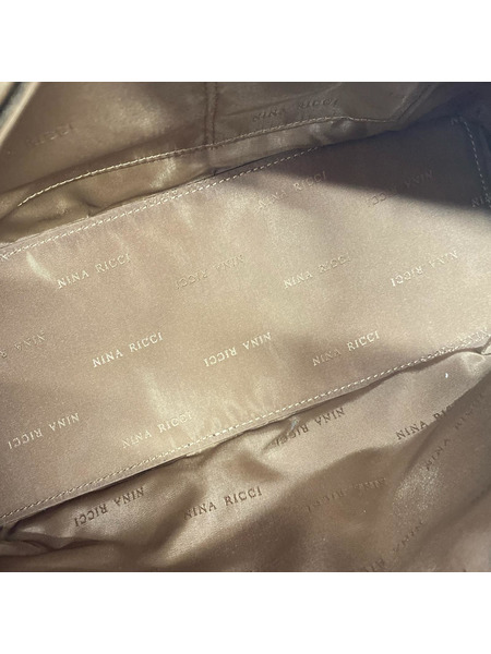 NINA RICCI ショルダーバッグ レザー 茶