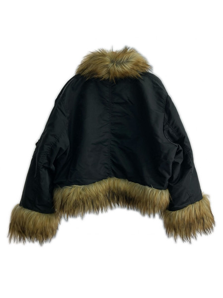 . ジャケット Jaded London ファー切替フライトジャケット 黒 XS