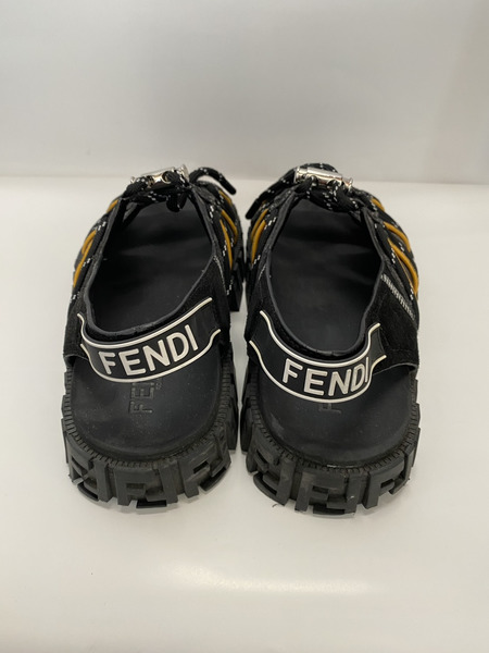 FENDI ファブリックフォース ブラック サンダル　7 X1427　6