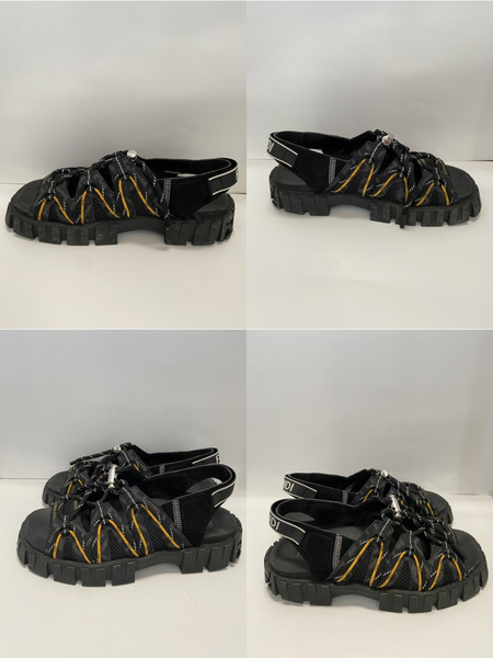 FENDI ファブリックフォース ブラック サンダル　7 X1427　6