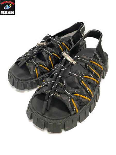 FENDI ファブリックフォース ブラック サンダル　7 X1427　6