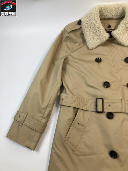 COACH コーチ 襟ムートン チェックライナー付き トレンチコート ベージュ サイズMP