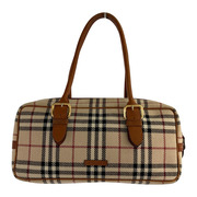 BURBERRY ノバチェック レザーハンドル トートバッグ ベージュ