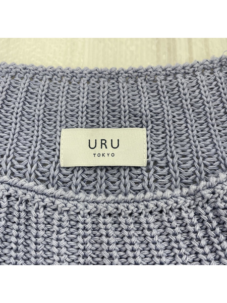 URU CREW NECK OVER KNIT ブルー F