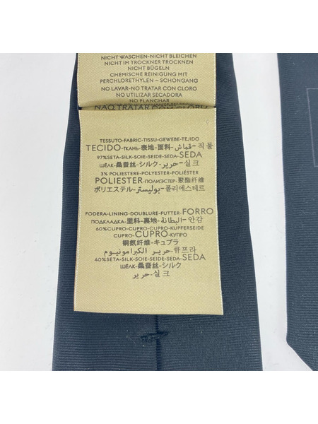 メンズラグ衣料 GUCCI シルクネクタイ  ソリッドビー ブラック