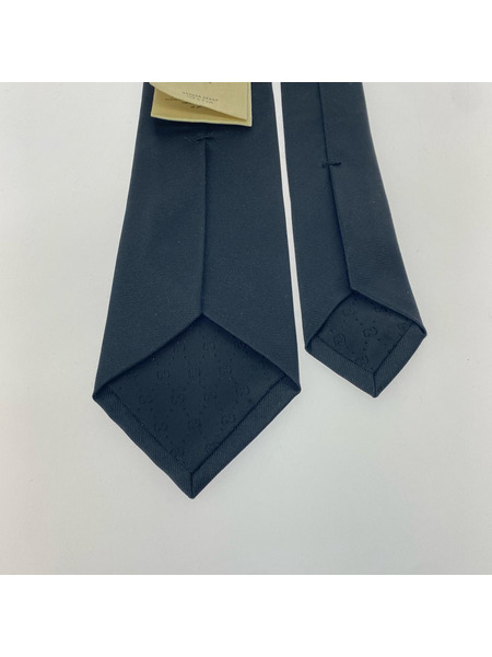 メンズラグ衣料 GUCCI シルクネクタイ  ソリッドビー ブラック