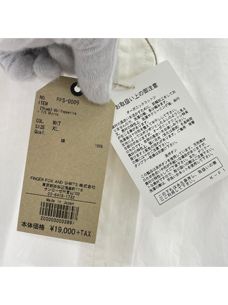 長袖シャツ FINGER FOX AND SHIRTS 白