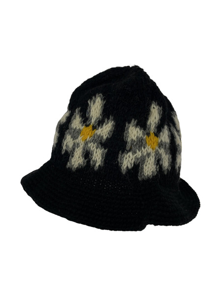 MacMahon Knitting Mills Crochet Hat Daisy フラワーニットハット 黒