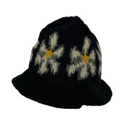 MacMahon Knitting Mills Crochet Hat Daisy フラワーニットハット 黒